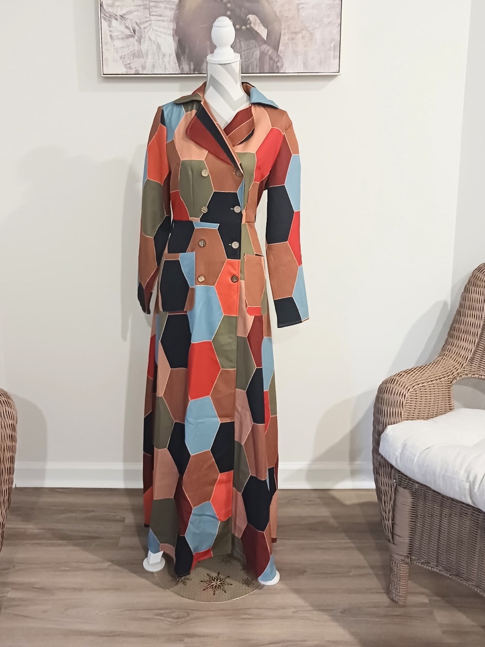 Ursime Dresses/Ursime Ankle Length A-line Colorblock Dress